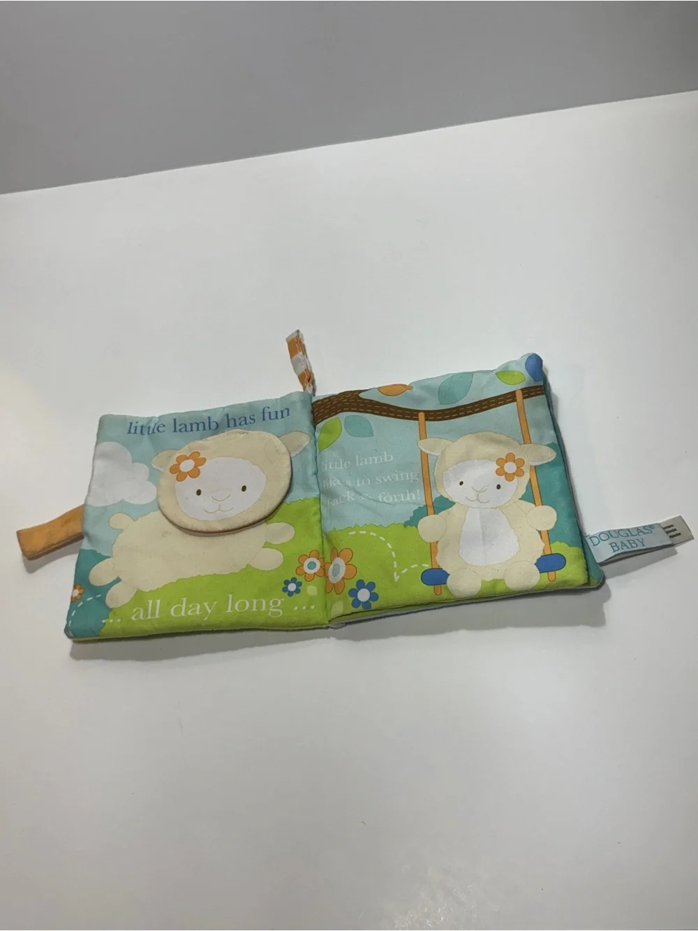 Douglas Baby 'Fun With Little Lamb' Crinkle Rattle Teething Soft Cloth Book Toy